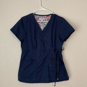 Scrub set navy blue, Koi